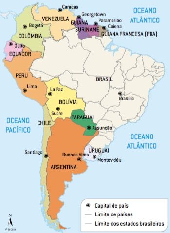 Países e capitais da América do Sul: Veja no mapa!