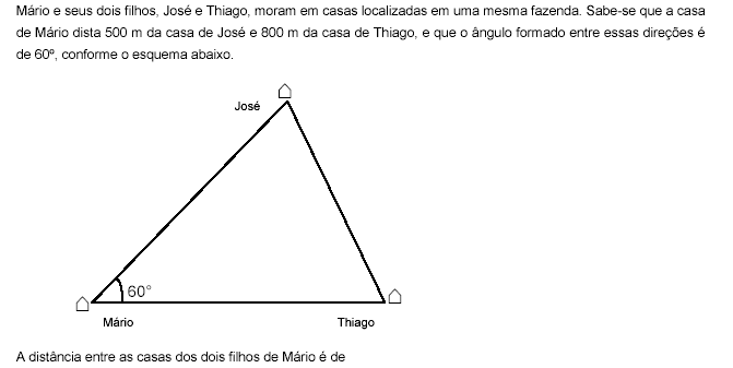 triângulo formado de 60 graus entre direções