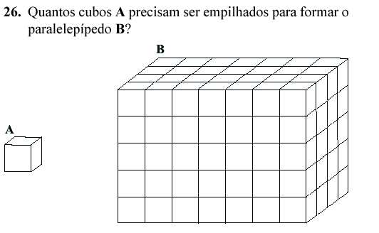 quantos cubos para formar um paralelepípedo?
